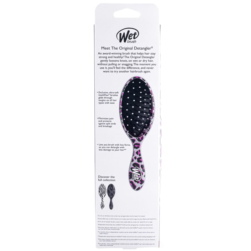Escova De Cabelo Wetbrush Original Detangler Safari Leopardo Rosa 2