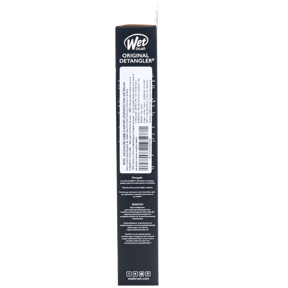Escova De Cabelo Wetbrush Original Detangler Safari Leopardo Rosa 3