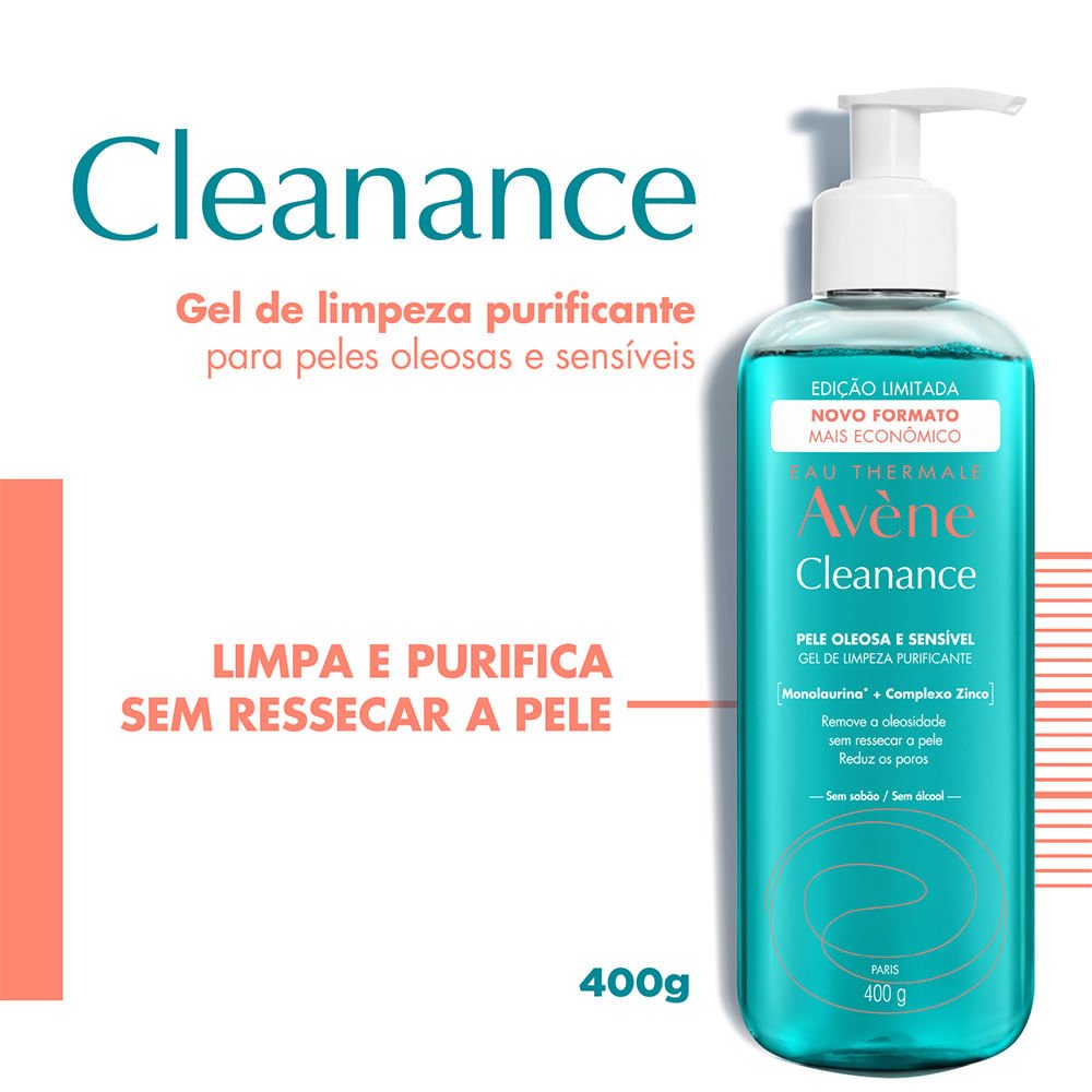 Gel de Limpeza Facial Avène - Cleanance Gel 400g 2