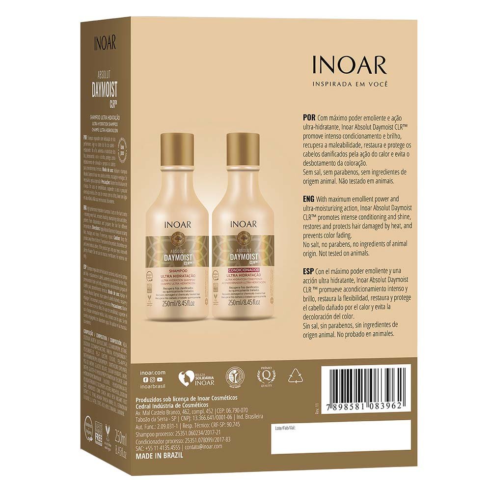 Inoar Absolut Daymoist CLR Kit - Shampoo + Condicionador ÚNICO 4