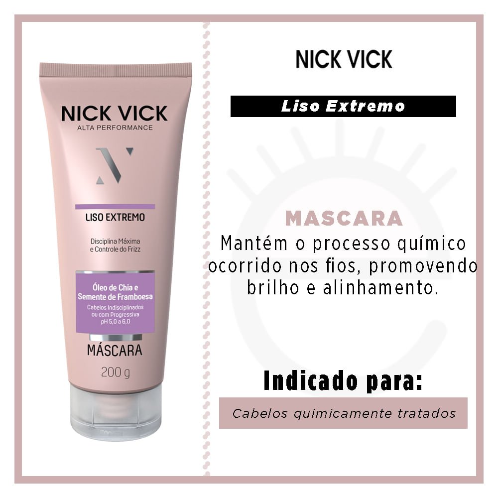 Nick Vick Liso Extremo - Máscara Capilar 200g 2