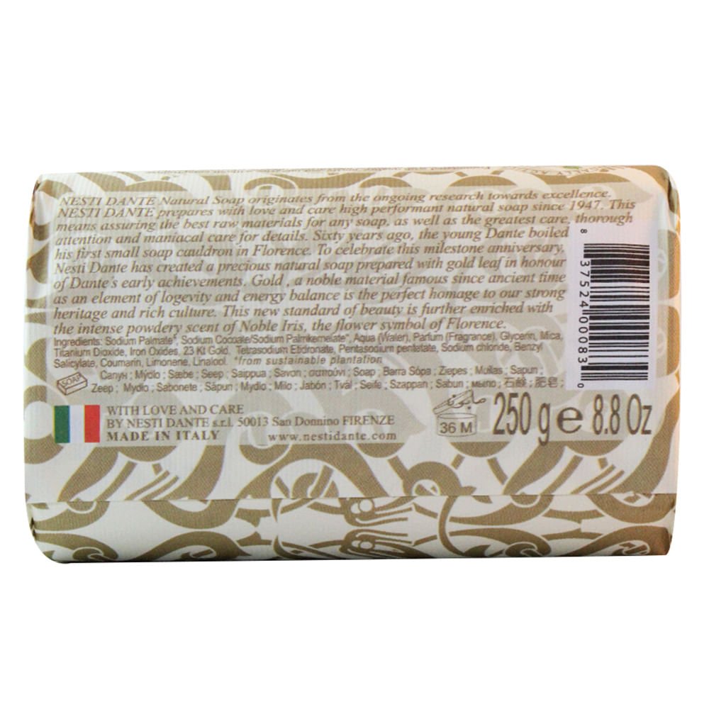 Luxury Gold Soap 60 Aniversary Nesti Dante Sabonete em Barra 250g