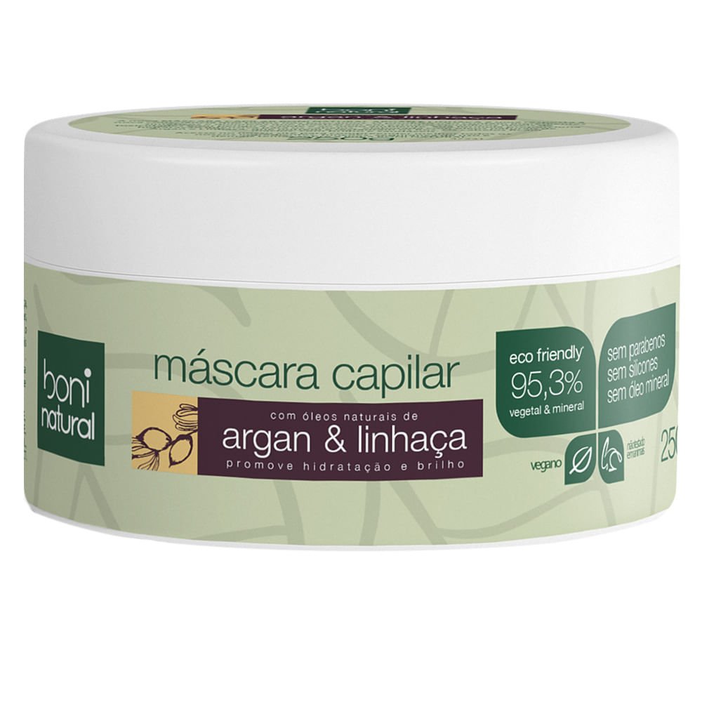 Boni Natural Argan e Linhaça - Máscara Capilar ÚNICO 1