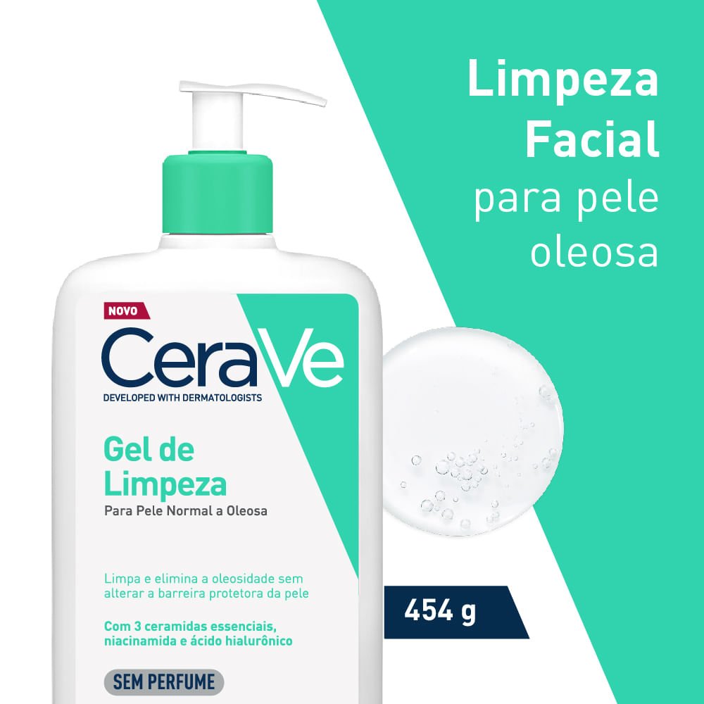 Gel de Limpeza Facial Cerave - Pele Normal a Oleosa 454g 2