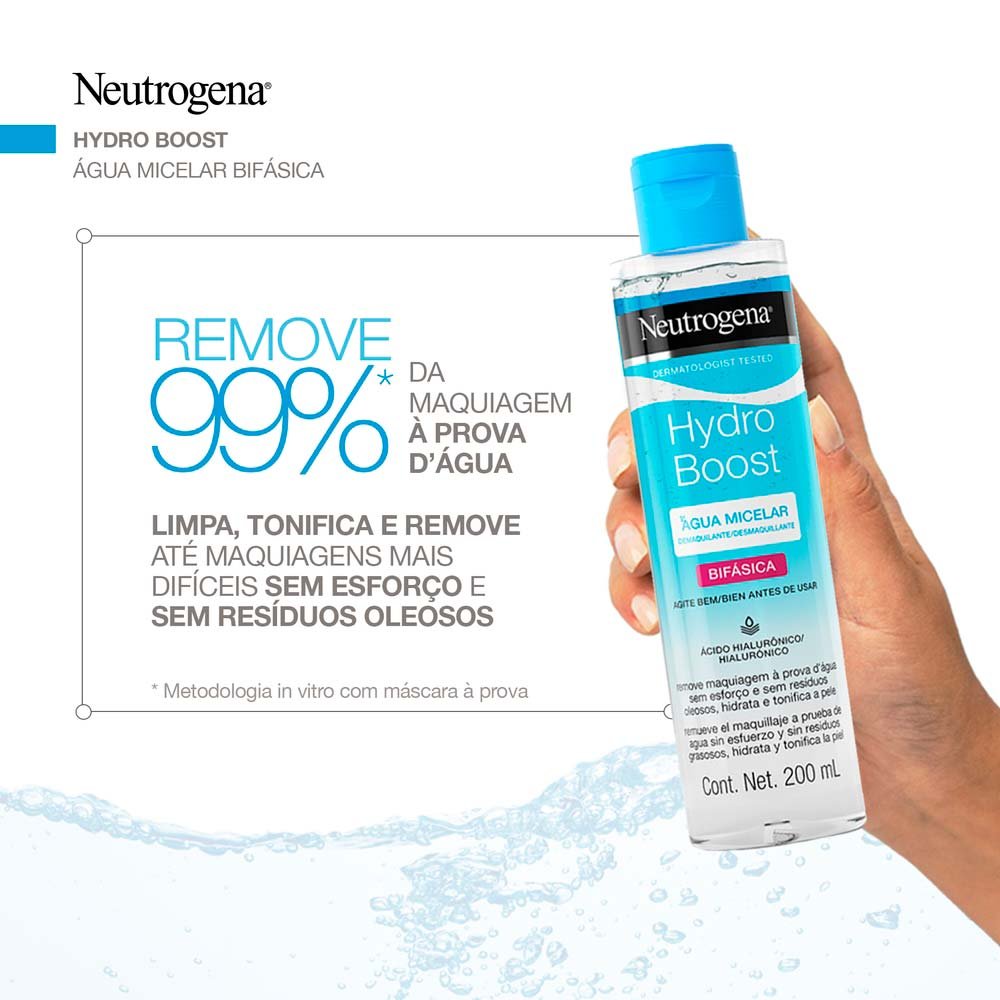 Água Micelar Bifásica Demaquilante Neutrogena Hydro Boost 200ml 5