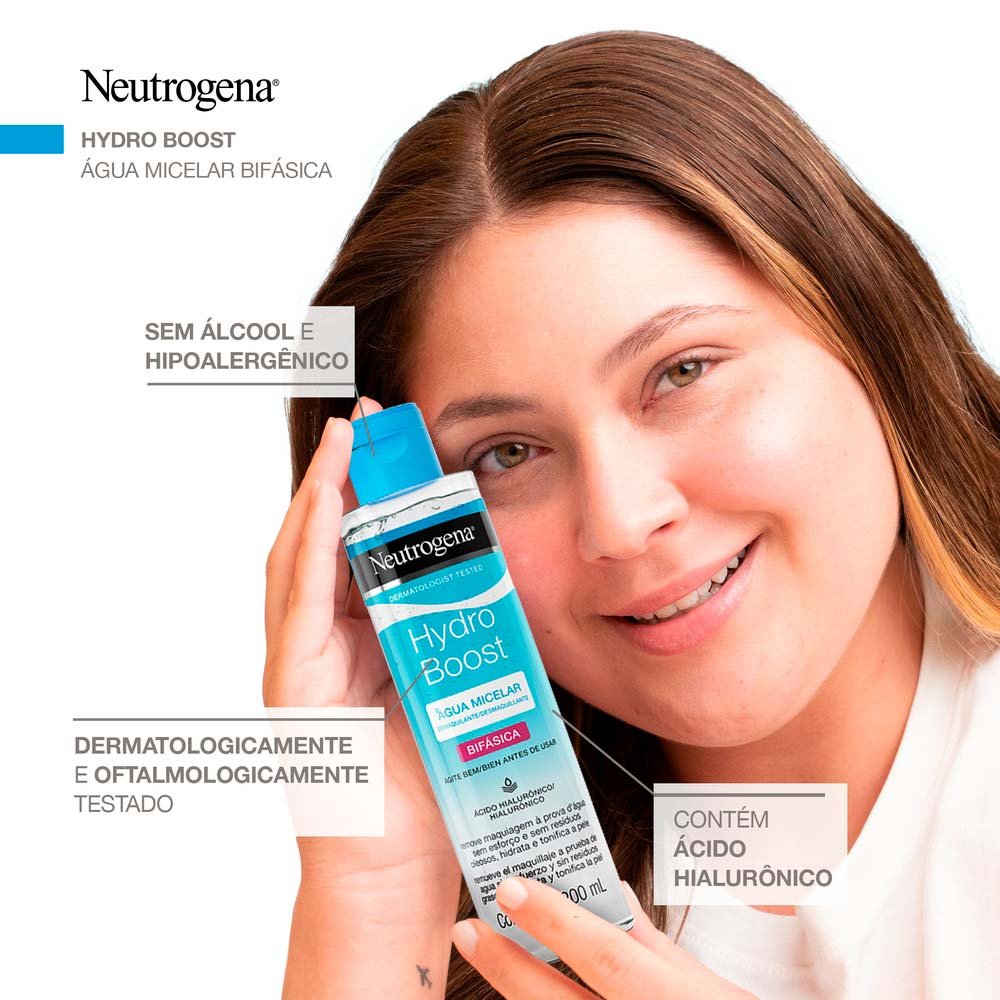 Água Micelar Bifásica Demaquilante Neutrogena Hydro Boost 200ml 6