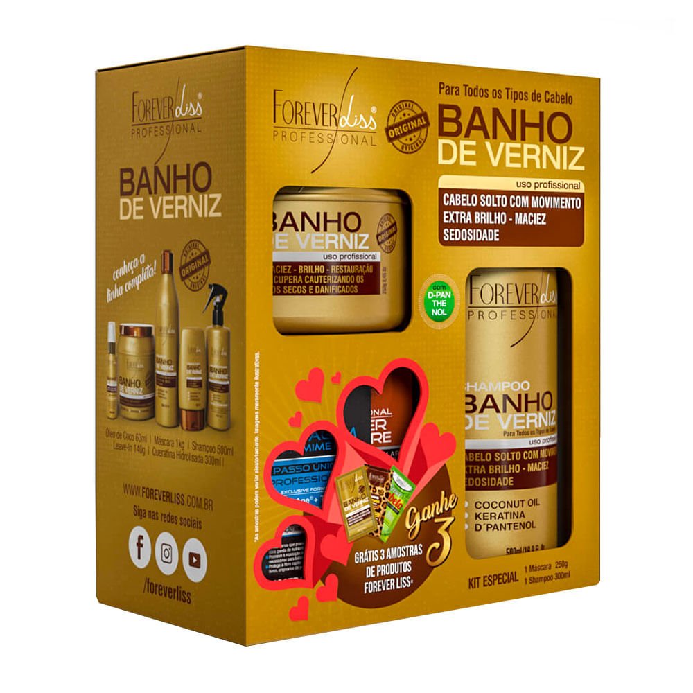 Kit Shampoo + Máscara Forever Liss Especial Banho de Verniz ÚNICO 1