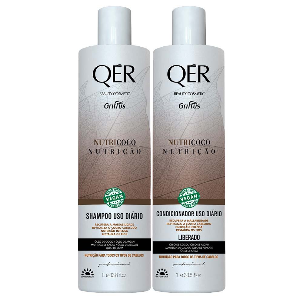 Griffus QÉR Beauty Cosmetics Nutricoco kit - Shampoo + Condicionador ÚNICO 1