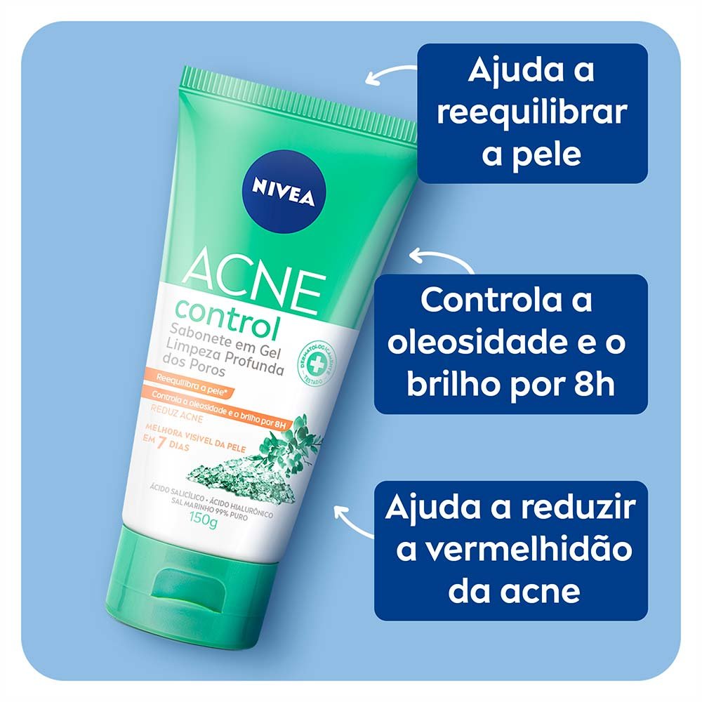 NIVEA Sabonete Facial em Gel Acne Control 150ml 4