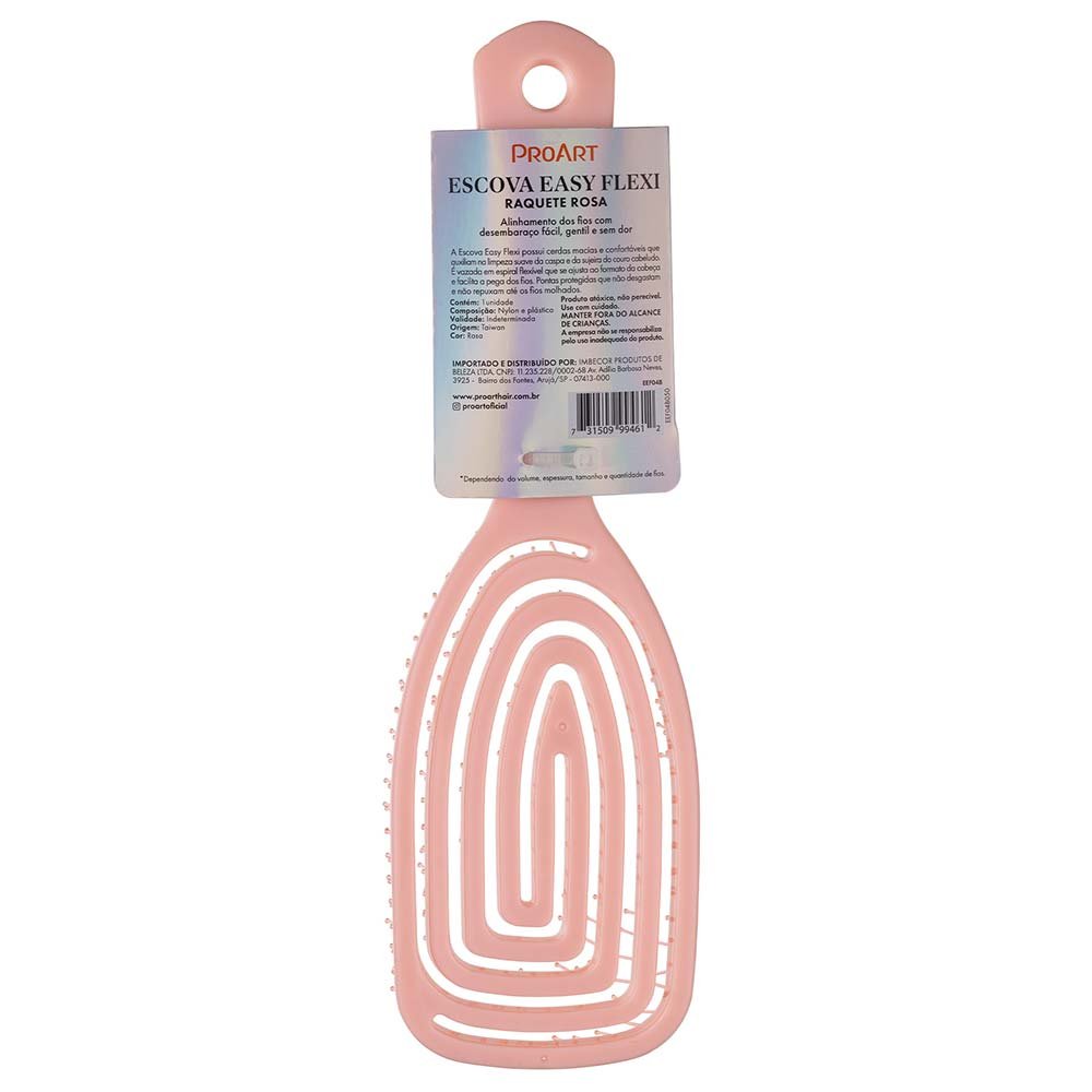 Escova de Cabelo Raquete Proart Easy Flexi Rosa ÚNICO 4