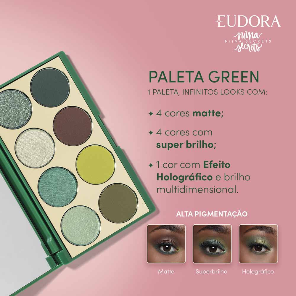 Paleta de Sombras Niina Secrets Green ÚNICO 3