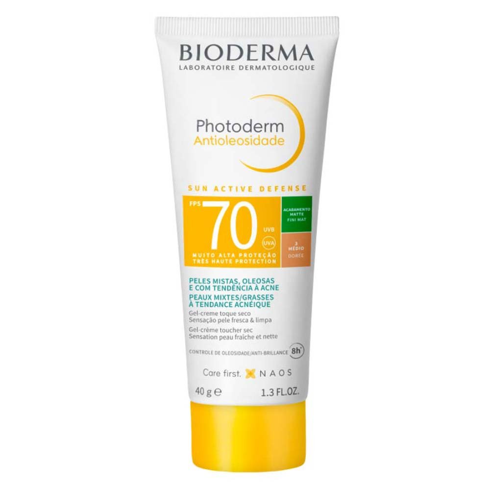 Protetor Solar Facial com Cor Bioderma Photoderm Antioleosidade FPS 70 3 Médio 1