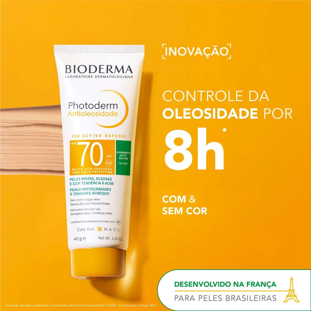 Protetor Solar Facial com Cor Bioderma Photoderm Antioleosidade FPS 70 3 Médio 5