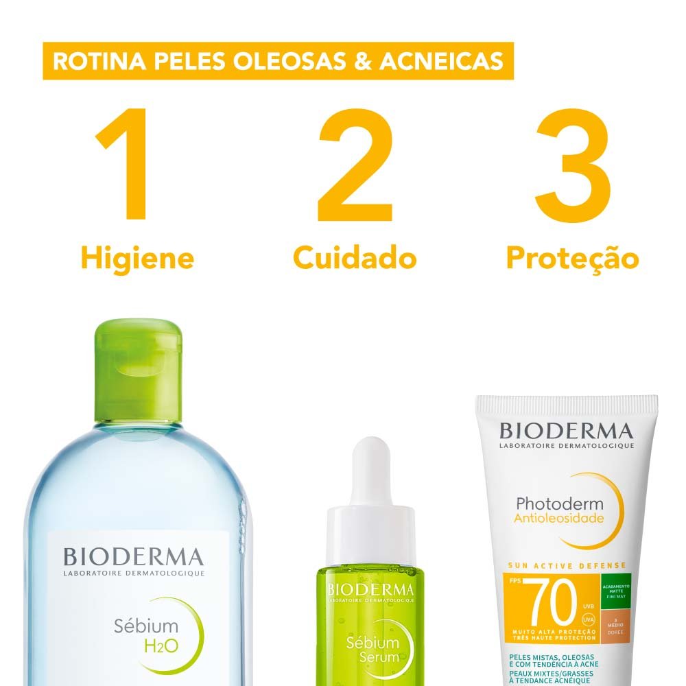 Protetor Solar Facial com Cor Bioderma Photoderm Antioleosidade FPS 70 3 Médio 7