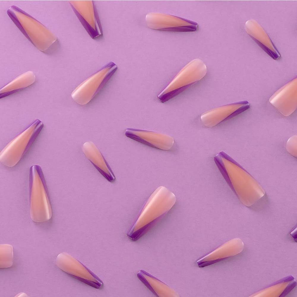 Unhas Postiças Kiss New York - Gel Extend New Purple ÚNICO 7