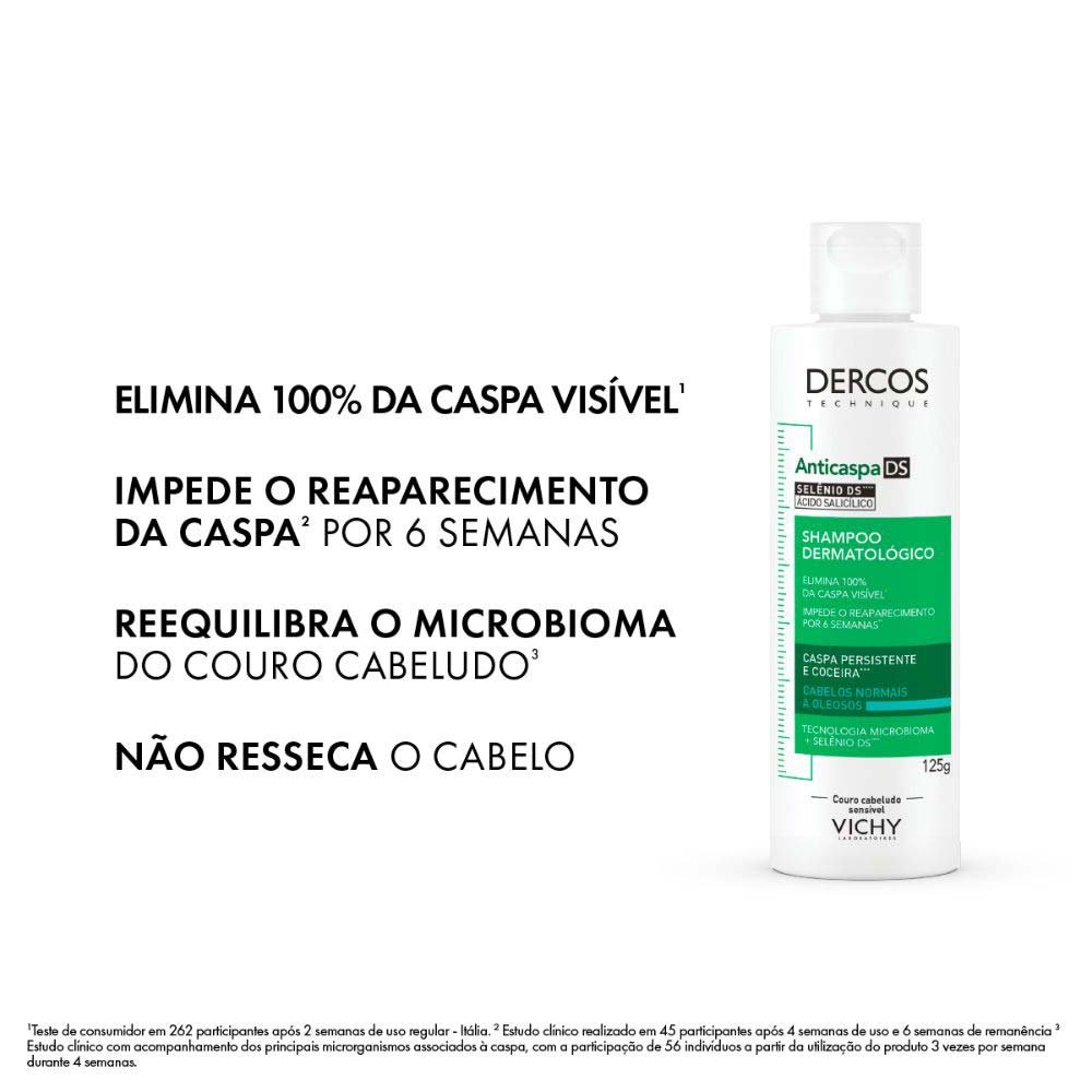 Vichy Dercos Shampoo Anticaspa DS - Cabelos Normais a Oleosos 125g 2