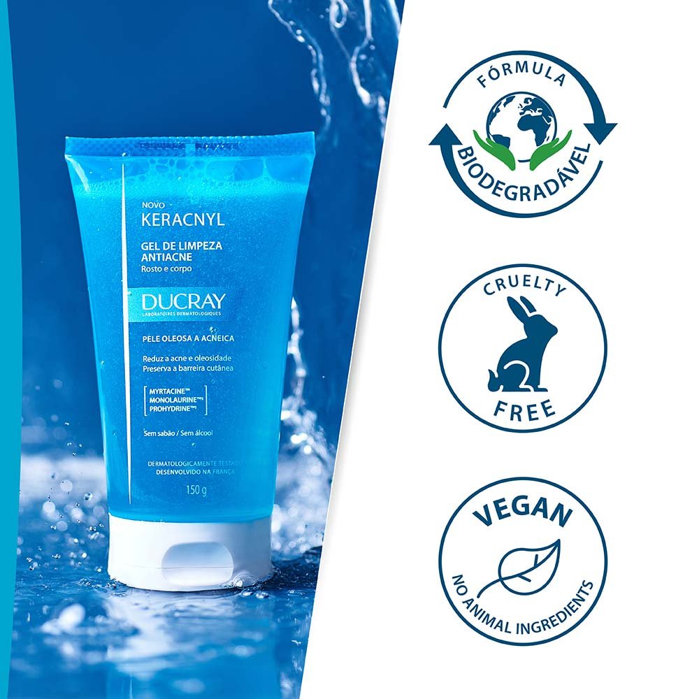 Gel de Limpeza Facil Antiacne Ducray - Keracnyl 300g 6