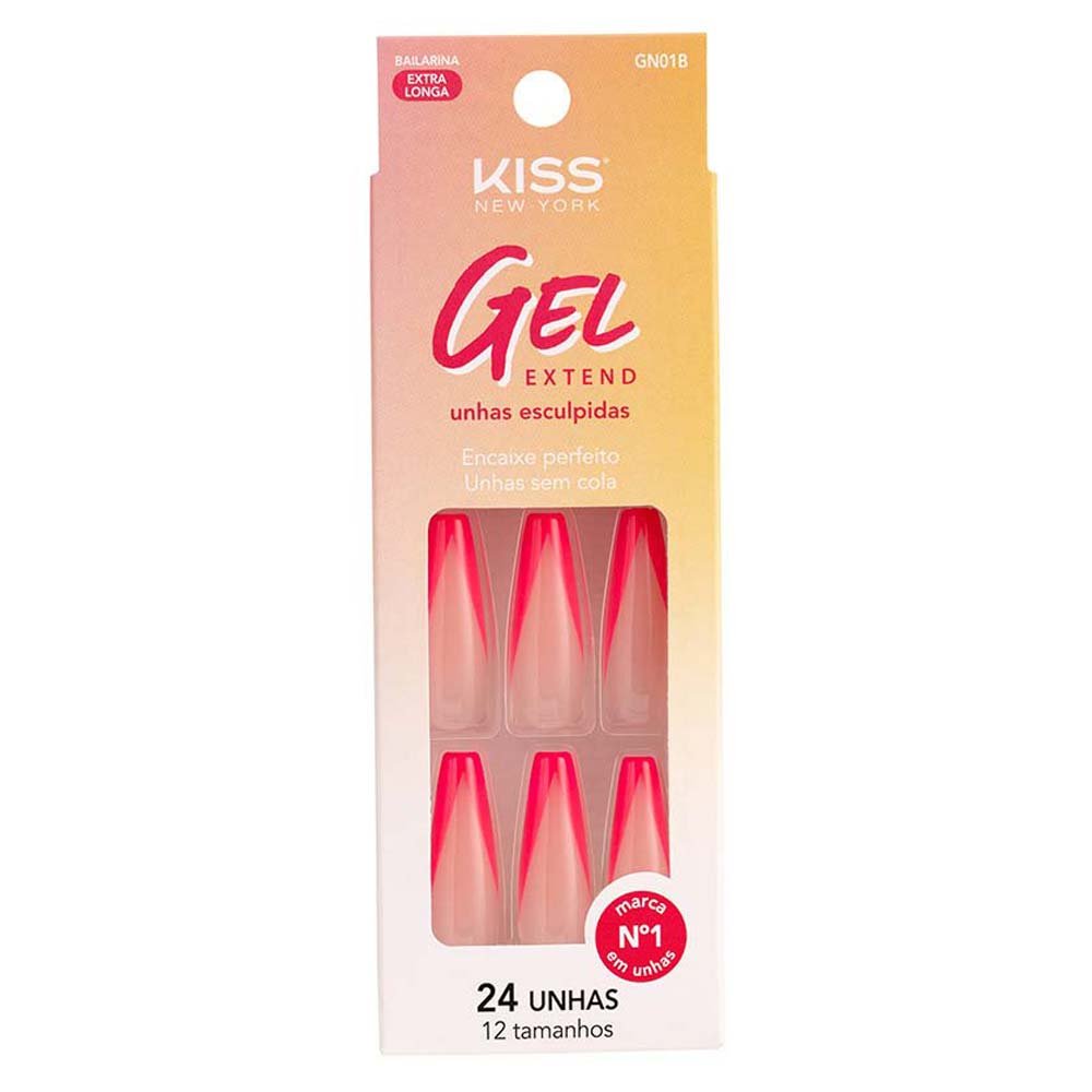 Unhas Postiças Kiss New York - Gel Extend Fabulous ÚNICO 1