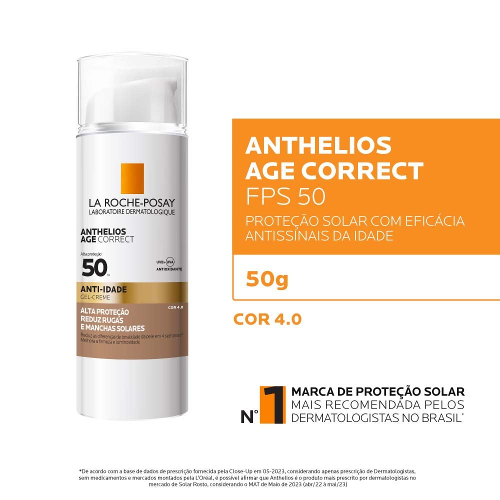 Protetor Solar Facial com Cor La Roche-Posay - Anthelios Age Correct Fps50 Cor 4.0 4