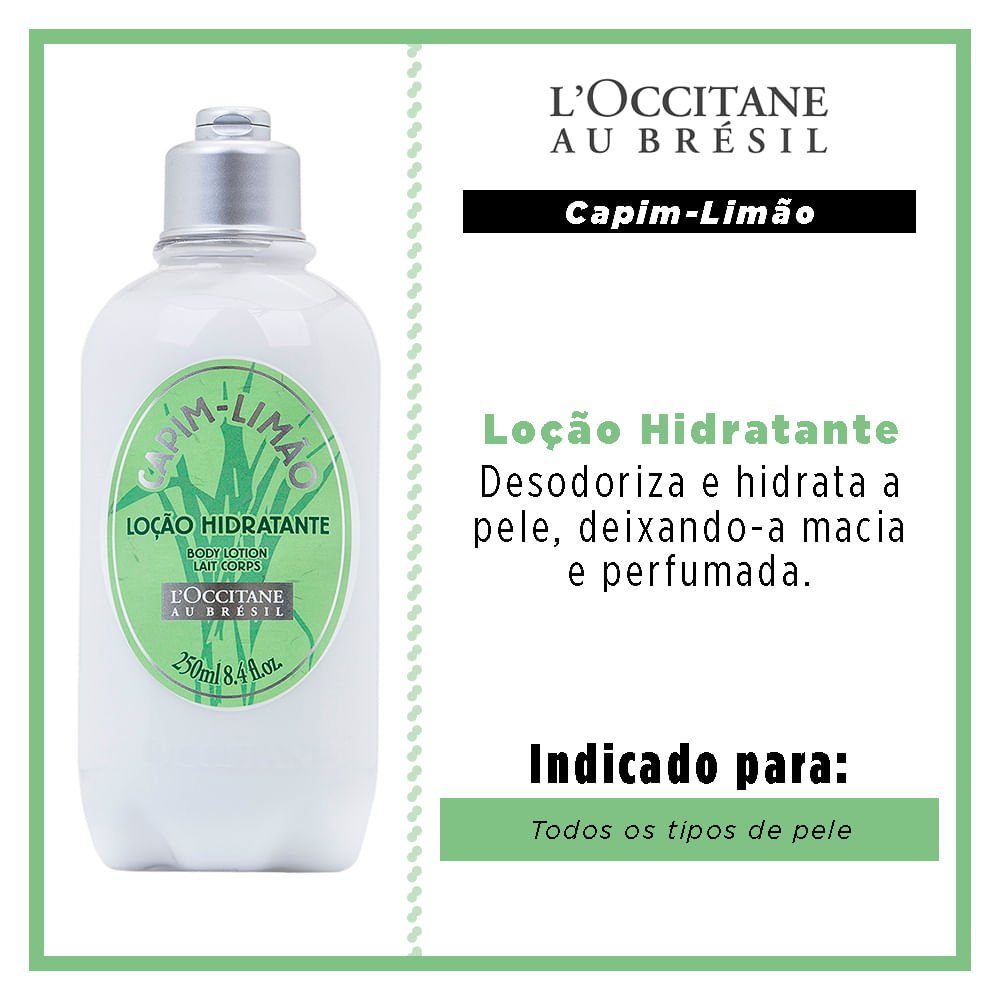 Hidratante para o Corpo e Mãos L’Occitane au Brésil - Capim Limão 250ml 2