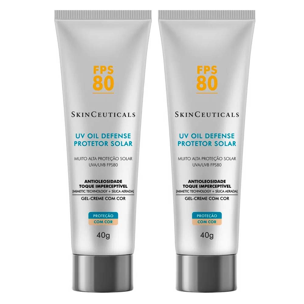 SkinCeuticals UV Oil Defense Tinted Kit com 2 Unidades – Protetor Solar com Cor FPS80 - Universal