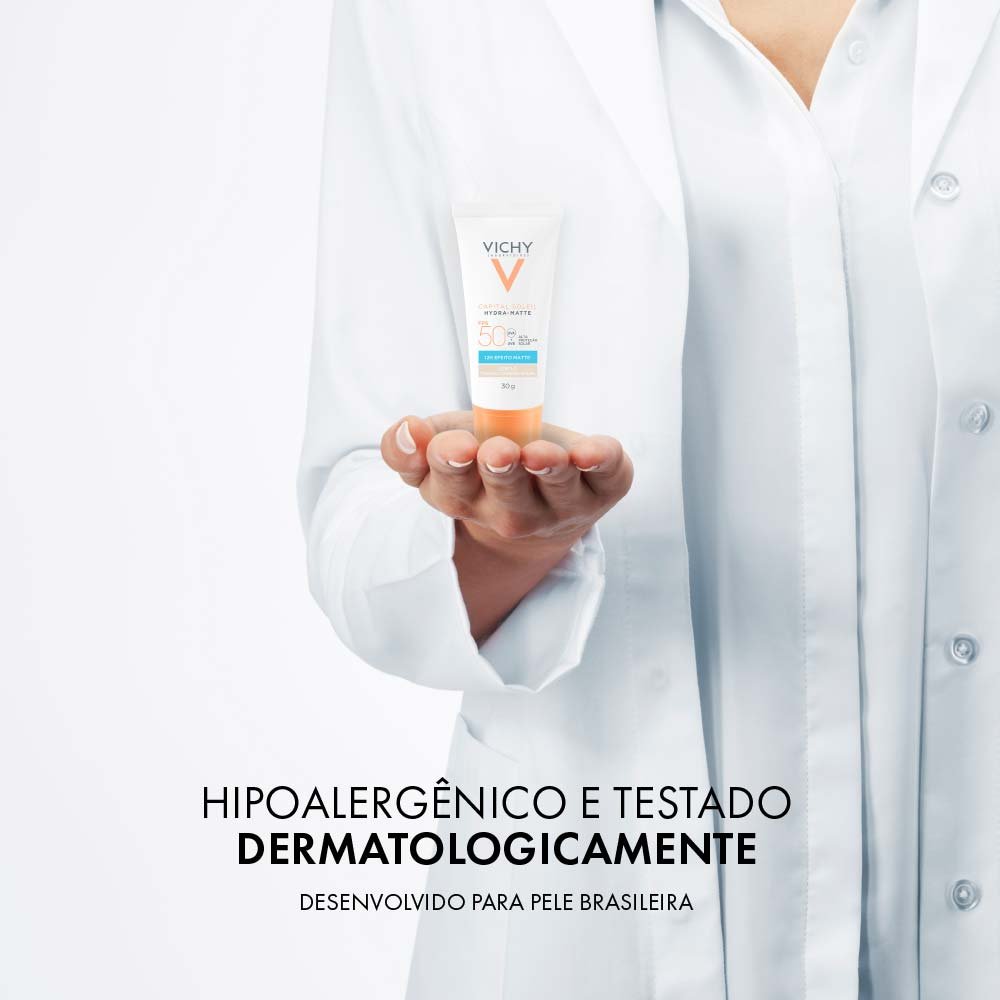 Protetor Solar Facial com Cor Vichy - Hydra-Matte FPS50 ÚNICO 5