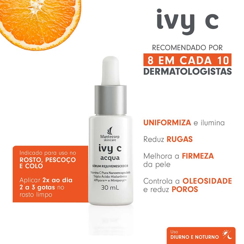 Rejuvenescedor Facial Mantecorp Skincare - Ivy C Acqua 30ml 5