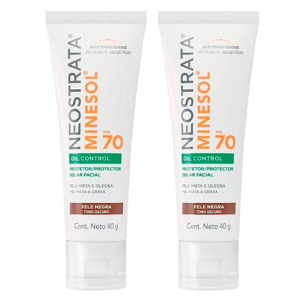 Neostrata Minesol Oil Control Kit com 2 Unidades – Protetor Solar Facial com Cor FPS70 – Negra 40g Negra 1