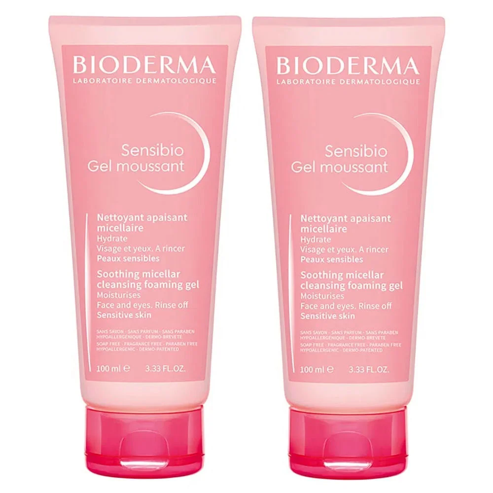 Bioderma Sensibio Gel Moussant Kit com 2 Unidades - Gel de Limpeza Facial Micelar – 100ml ÚNICO 1