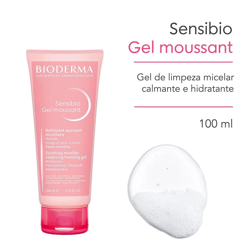 Bioderma Sensibio Gel Moussant Kit com 2 Unidades - Gel de Limpeza Facial Micelar – 100ml ÚNICO 2