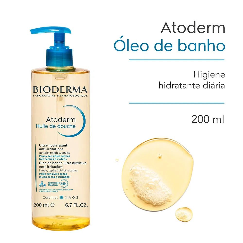 Bioderma Atoderm Kit com 2 Unidades – Óleo de Banho 200ml ÚNICO 2