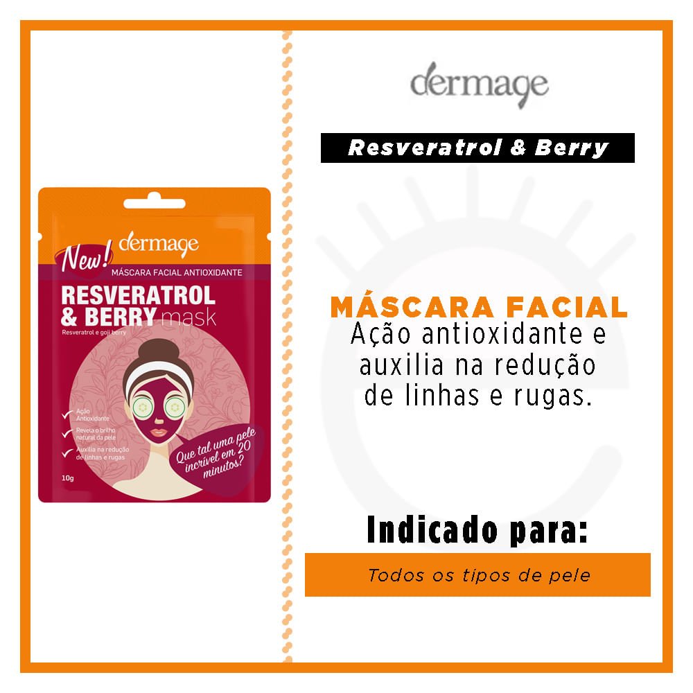 Máscara Facial Dermage - Resveratrol & Berry 10g 2