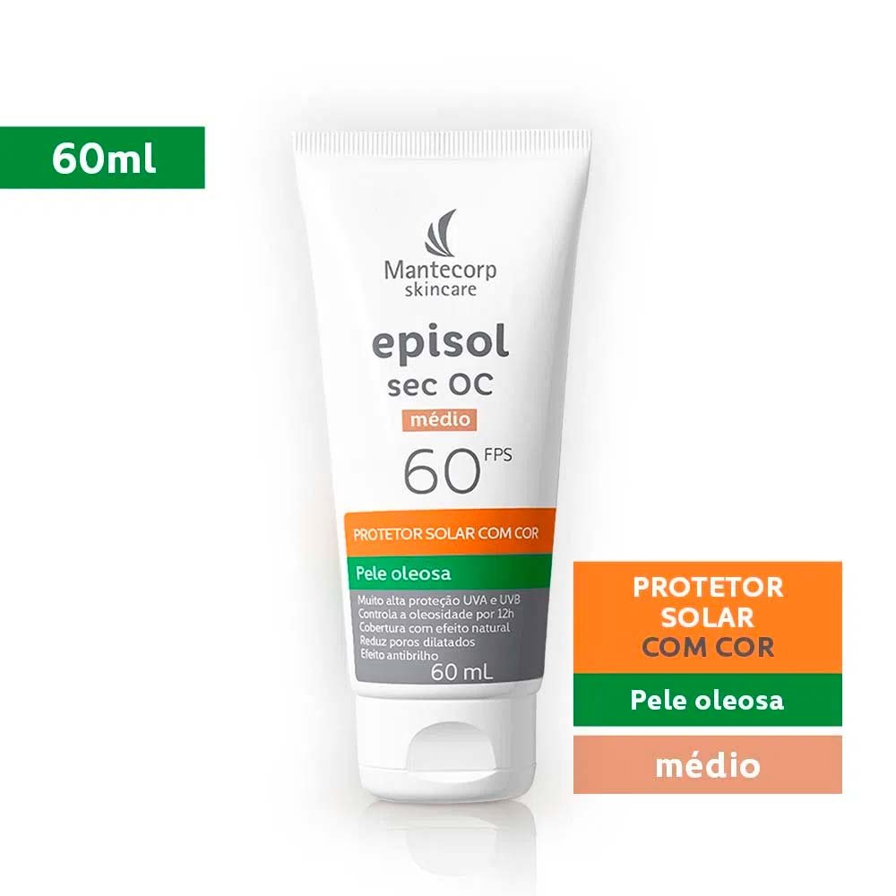 Mantecorp Episol Sec Oc Kit com 3 Unidades – Protetor Solar Facial com Cor FPS60 – Médio 60ml ÚNICO 2