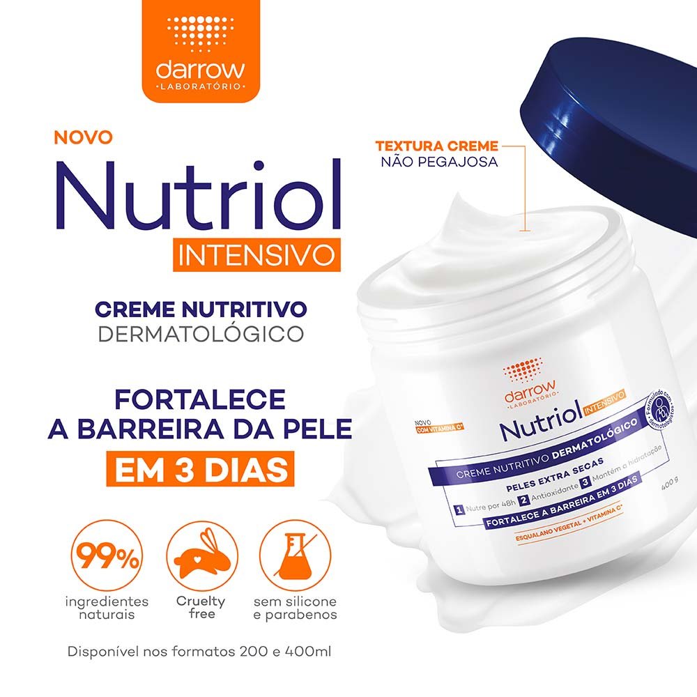 Hidratante Corporal Darrow Nutriol Intensivo - Creme Nutritivo 400g 3