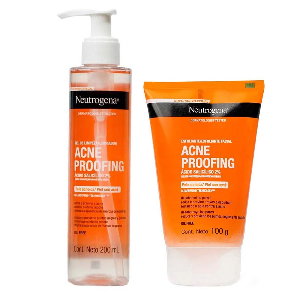 Neutrogena Acne Proofing Kit - Gel de Limpeza + Esfoliante Facial ÚNICO 1