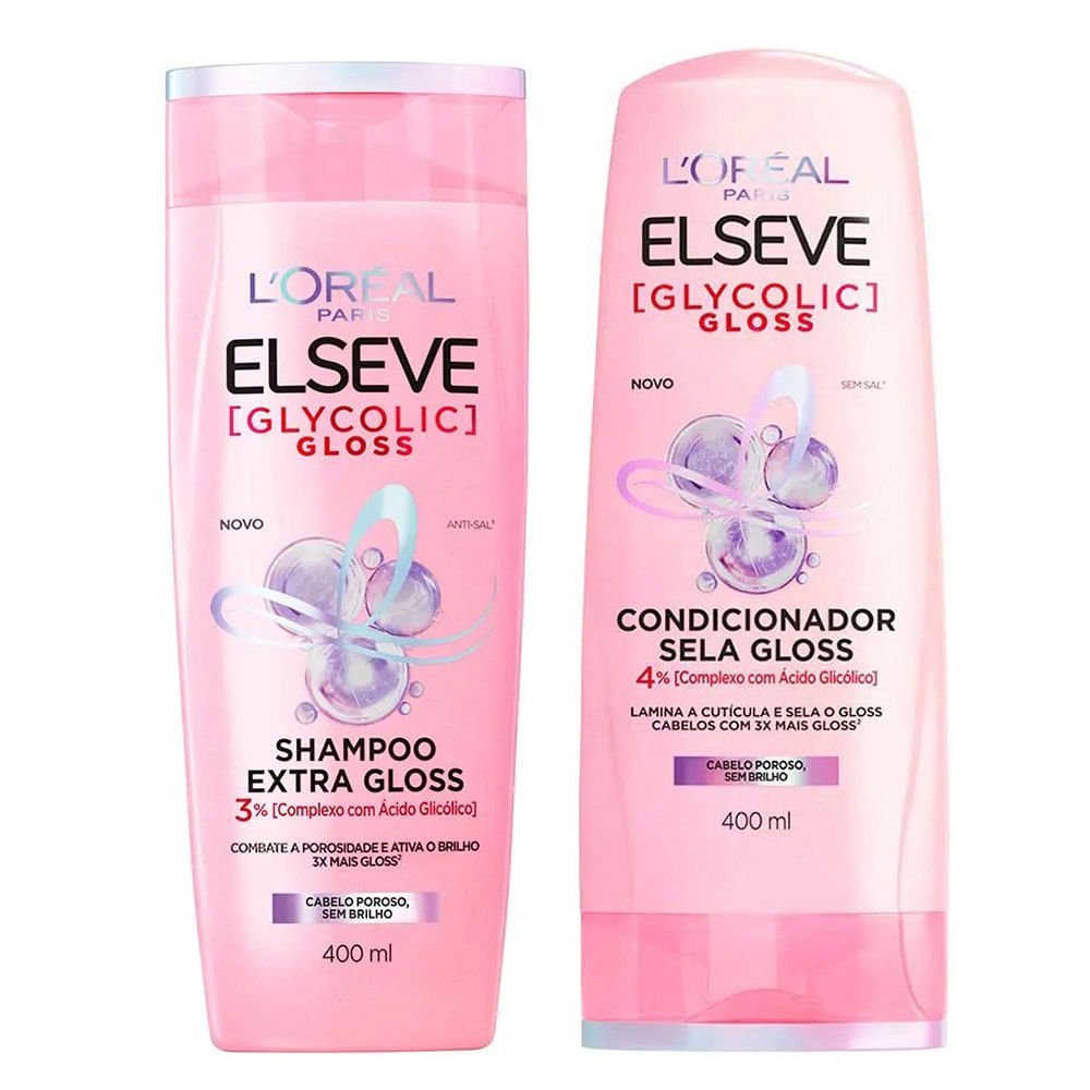 Elseve Glycolic Gloss Kit – Shampoo + Condicionador ÚNICO 1