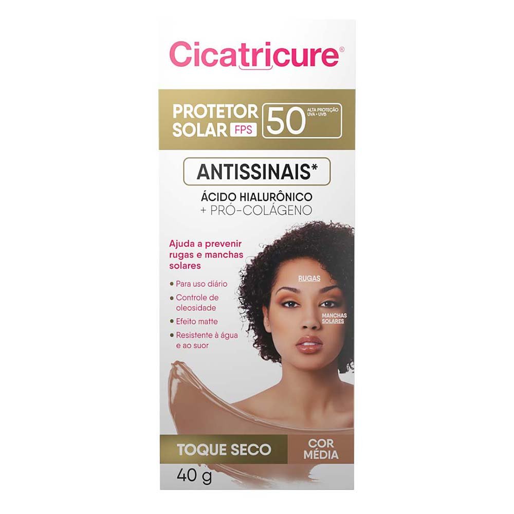 Protetor Solar Facial com Cor Cicatricure Antissinais FPS50 2