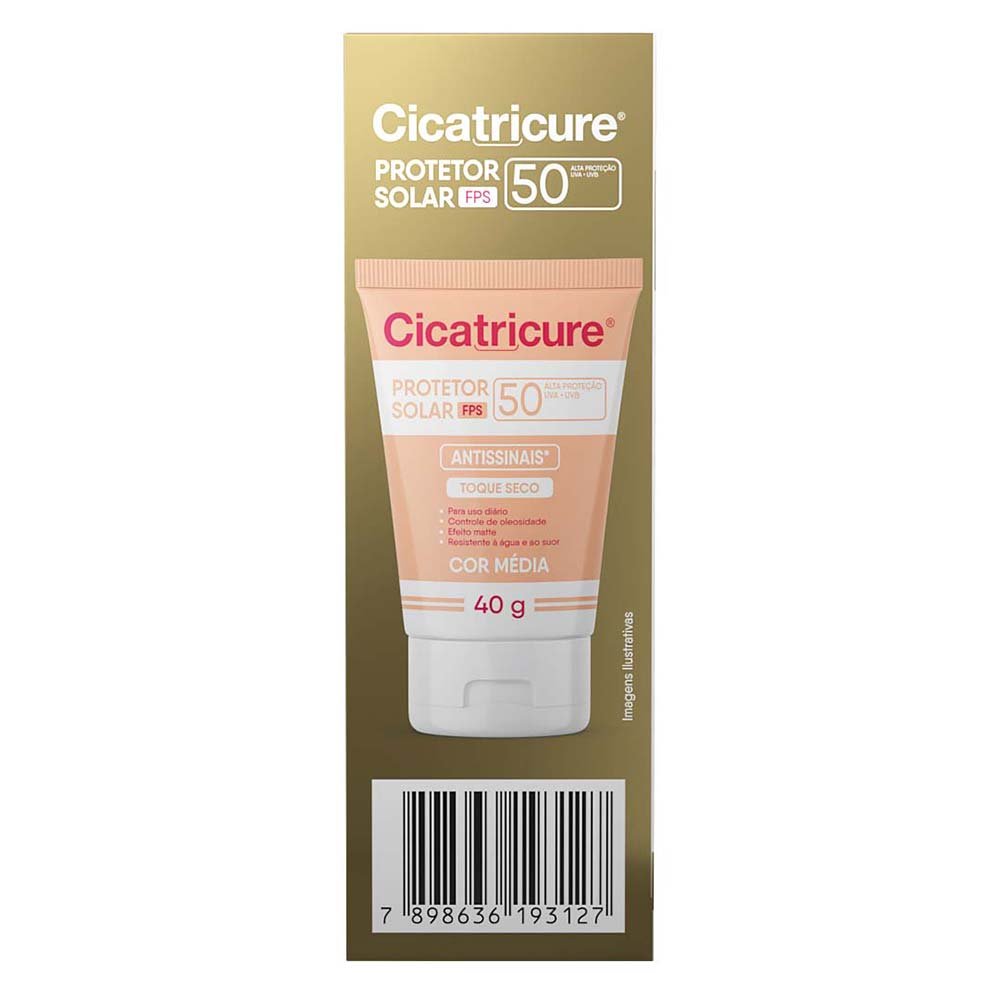 Protetor Solar Facial com Cor Cicatricure Antissinais FPS50 3