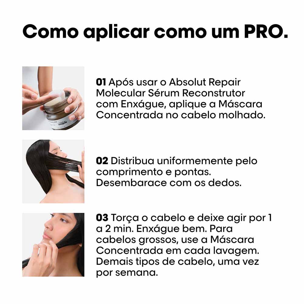 Máscara de Tratamento L'Oréal Professionnel Absolut Repair Molecular 250ml 11