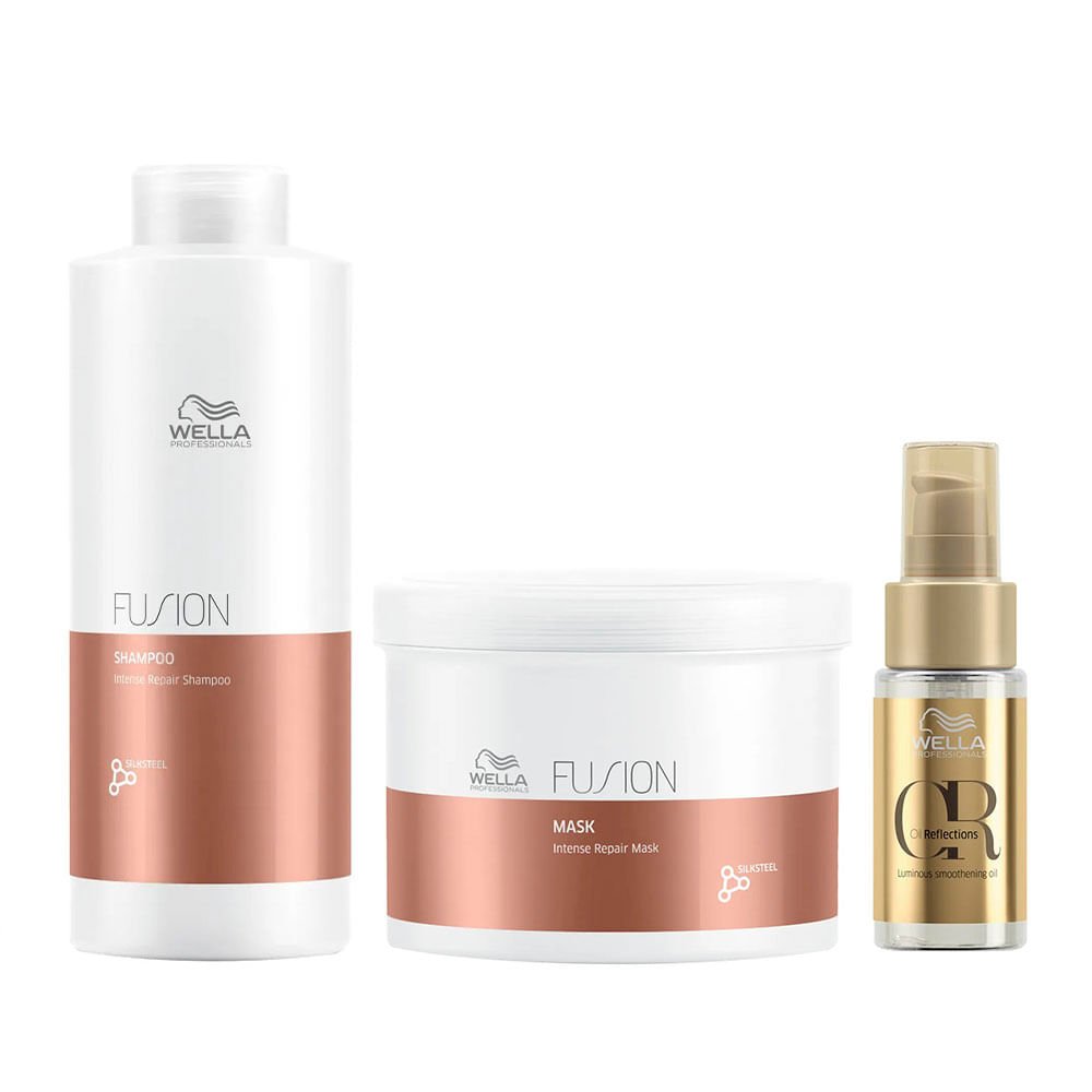 Wella Professionals Fusion Kit – Shampoo + Máscara + Óleo ÚNICO 1