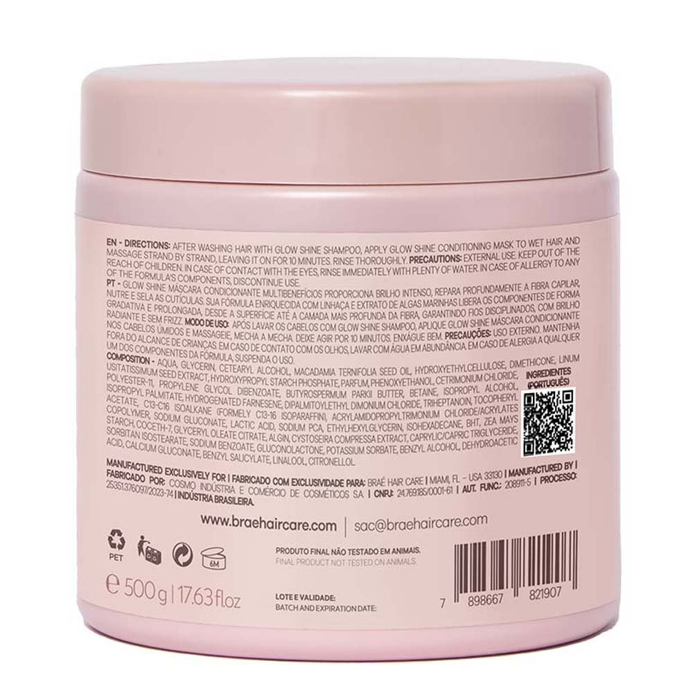 Braé Glow Shine Máscara Condicionante 500g 2