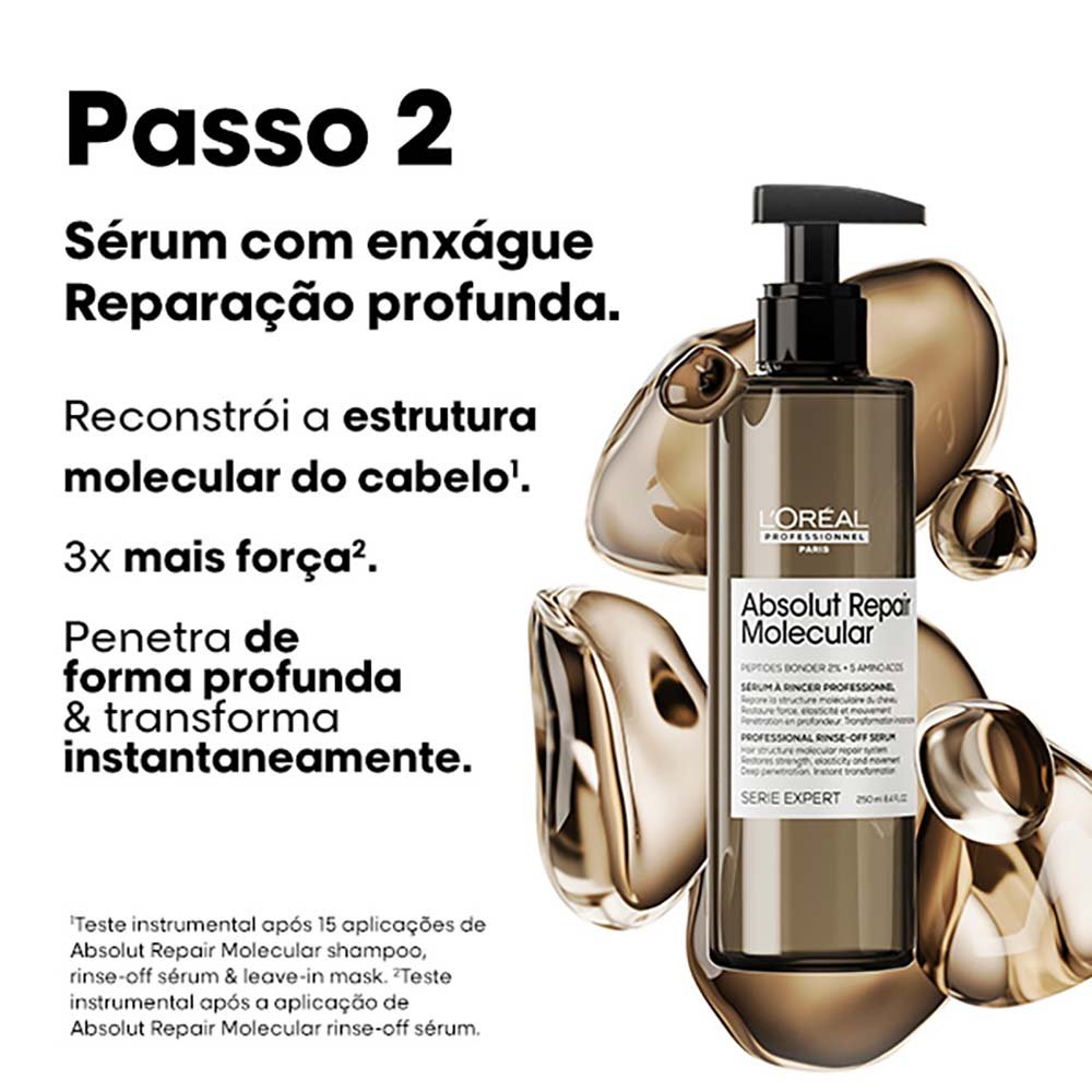 L'Oreal Professionnel Absolut Repair Molecular Kit – Shampoo + Sérum ÚNICO 7