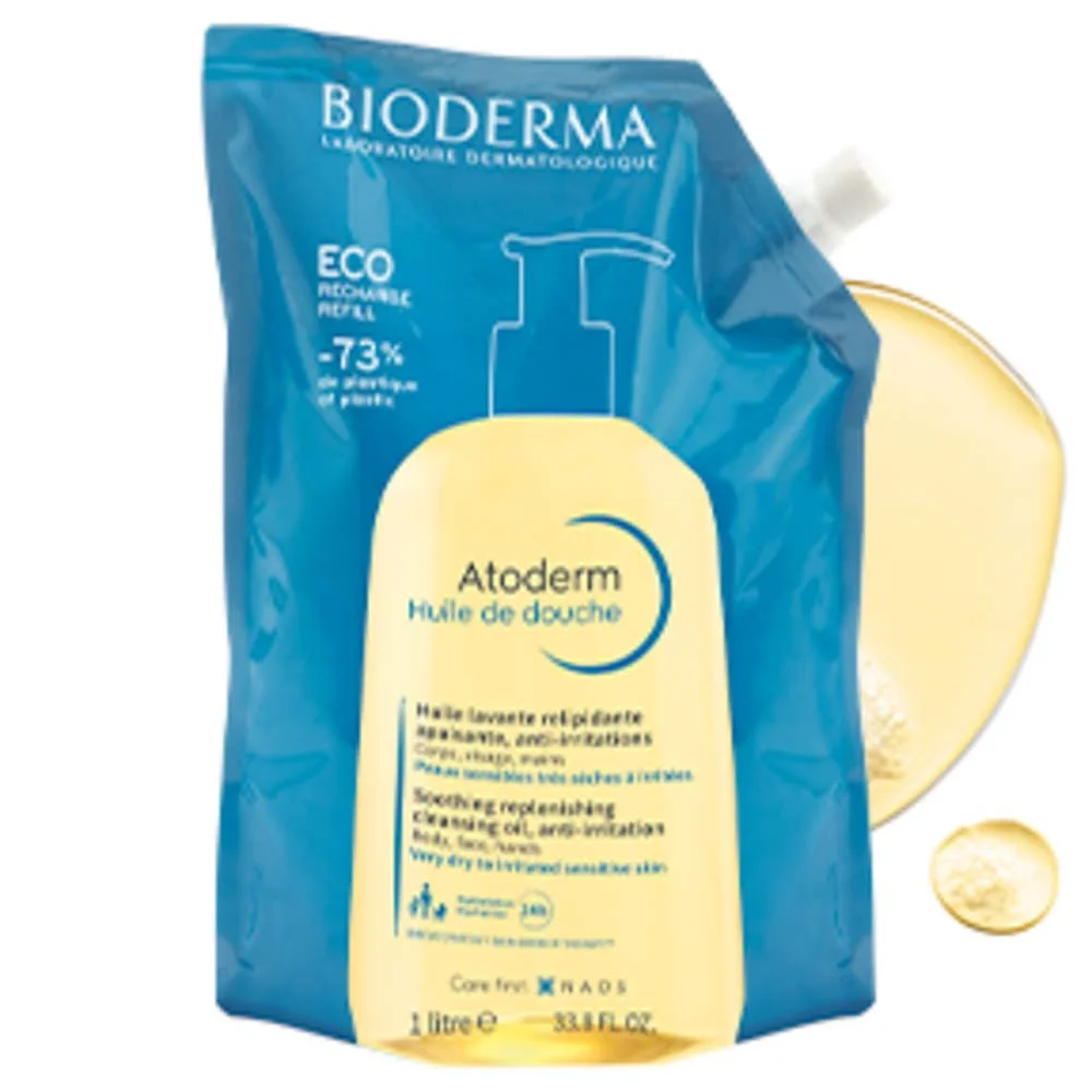 Refil  Óleo de Banho Hidratante Bioderma Atoderm Huile de Douche 1L 2