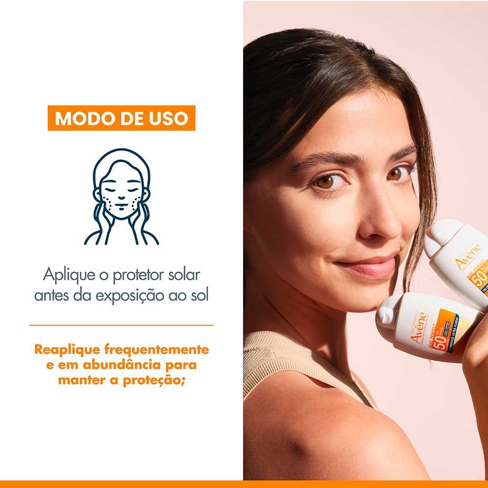 Protetor Solar Facial Com Cor Avène Mat Perfect Tri-Defense Ultra Fluido FPS 50 2.5 Médio Escuro 8