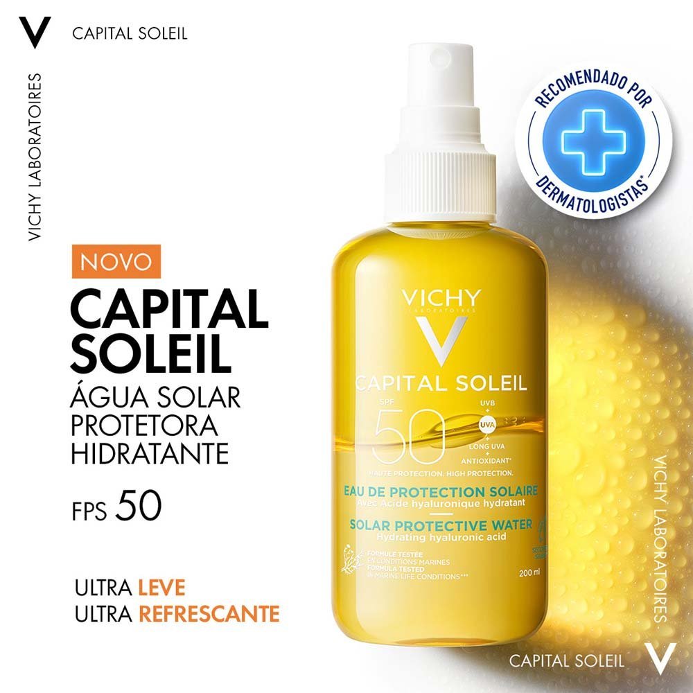 Água Solar Protetora Hidratante Corporal Vichy - Capital Soleil Fps50 200ml 2