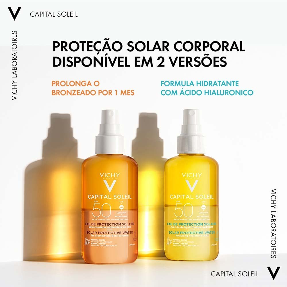 Água Solar Protetora Hidratante Corporal Vichy - Capital Soleil Fps50 200ml 8