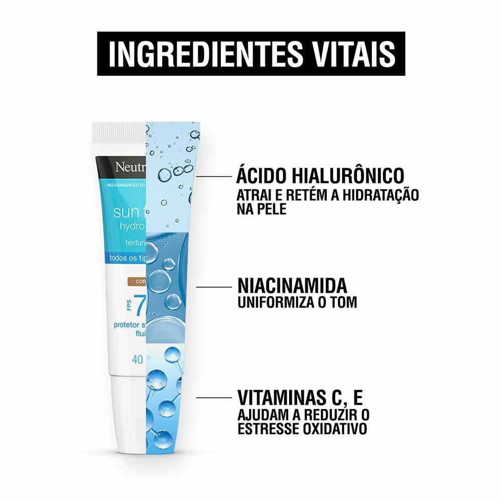 Protetor Solar com Cor Neutrogena - Sun Fresh Hydro Boost  FPS 70 Cor 3.0 8