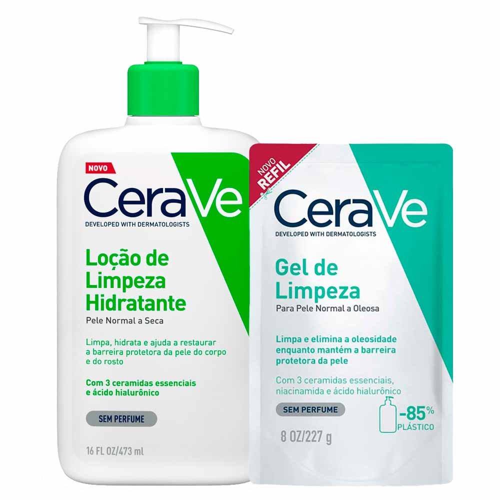 CeraVe Kit - Loção de Limpeza + Gel de Limpeza Facial ÚNICO 1