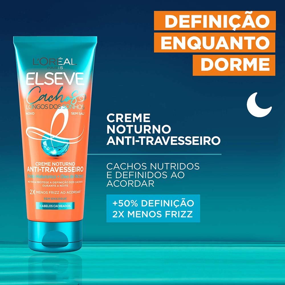 Creme Noturno Anti-Travesseiro Elseve Cachos Longos dos Sonhos 200g 4