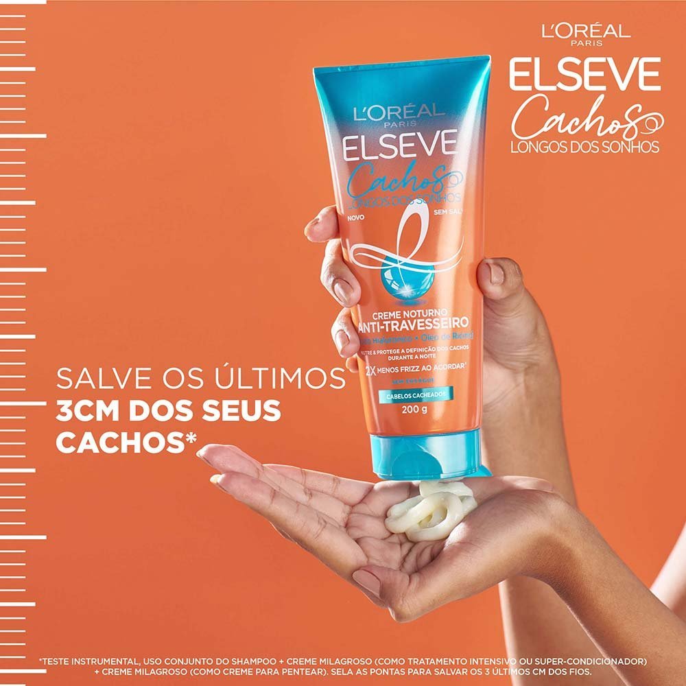Creme Noturno Anti-Travesseiro Elseve Cachos Longos dos Sonhos 200g 6